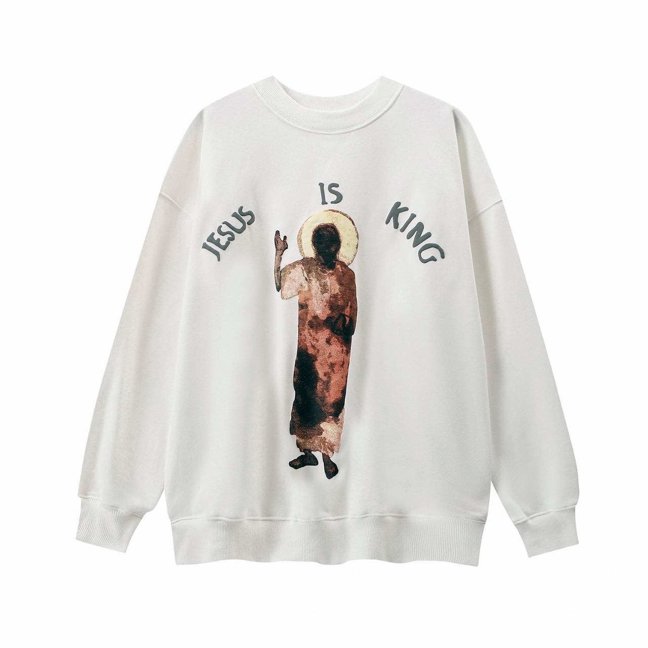 Jesus Is King Fleece Sweatshirt White
